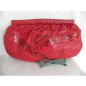 Vintage Shelby Design Red Clutch bag with shoulder